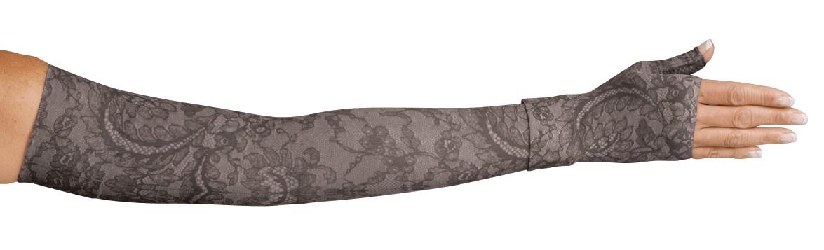 Lymphedivas Midnight Lace Armsleeve, 30-40 mmHg - Style: Long Size: Small