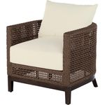 Peninsula Barrel Chair - Frame Finish: Light Raffia/Natural Sandalwood