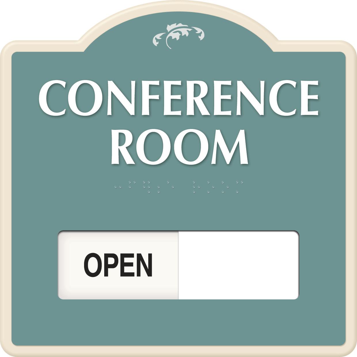 Ventura Classic Common Room Sign with Braille, 4 Line, 7-3/4