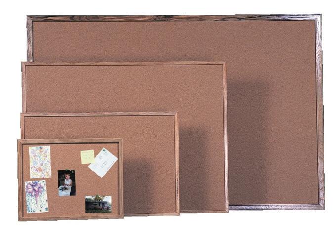 Wood Frame Openface CorkBoard, 72" x 48" - Frame Finish: LightOak-ClearFinish