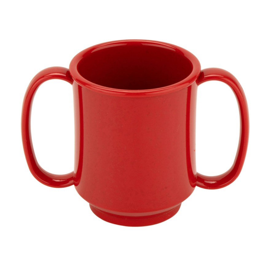 Two Handle 8 oz Tritan Mug, 3 3/4"D - Color: Red Sensation