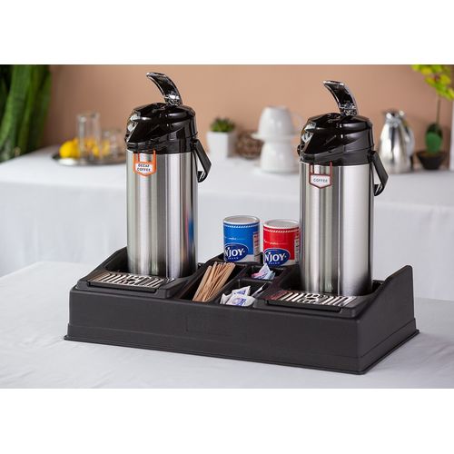Combo Airpot Station Dual Airpot Stand and Condiment Station in Black ...
