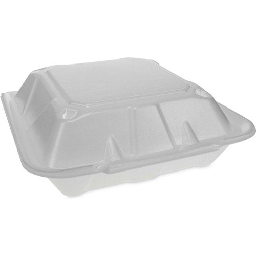 9.25 x 9.25 x 3 Foam Hinged Food Carryout Container - 1 Compartment