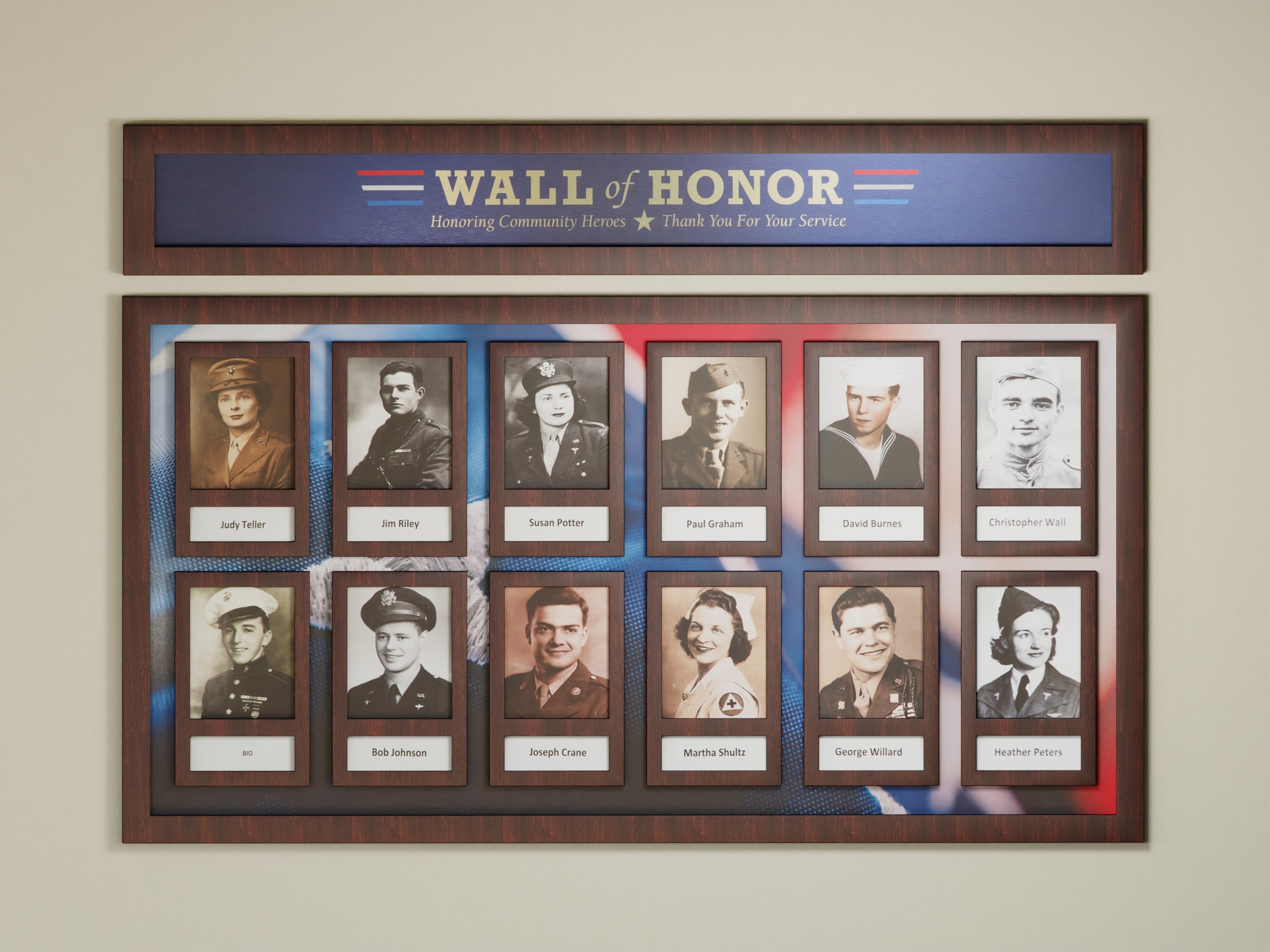 Wall of Honor Package. Sign: 76 x 12 Wall of Honor Board: 76 x 40 ...