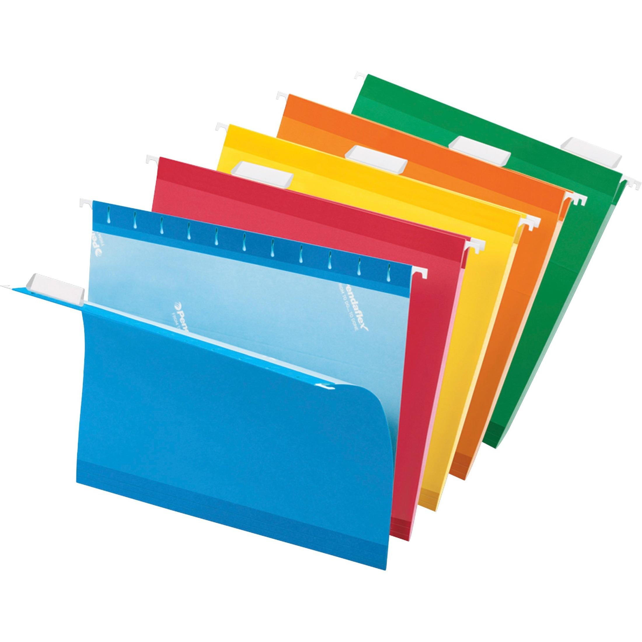 Hanging Folder, 1/5 Tab Cut, Letter, 25/BX, BE/RE/OE/YW/BAN