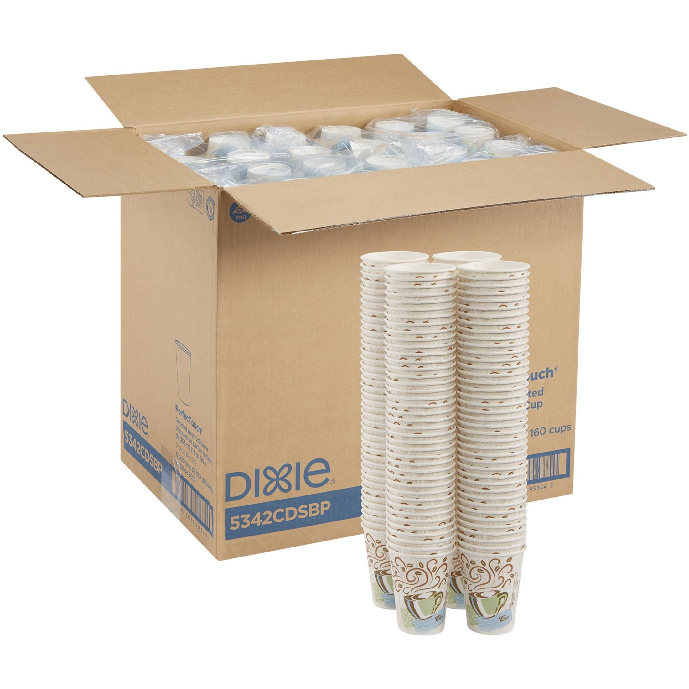 Dixie PerfecTouch Insulated Paper Hot Coffee Cups 12oz, (Pack of 960)