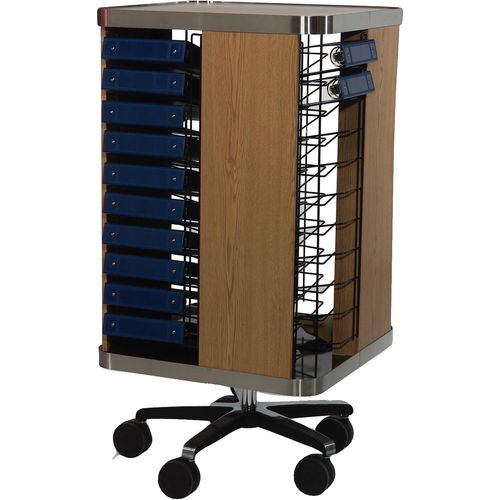 Square Mobile Floor Revolving Chart Rack, Holds 40 Side-Open Binders ...