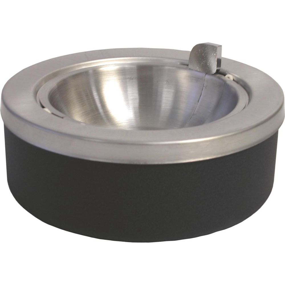 Large Tabletop Ashtray, Flip-Top, 8i Diameter, Stainless