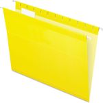 Pendaflex® Reinforced Hanging Folders, 1/5 Tab, Letter, Yellow, 25/Box