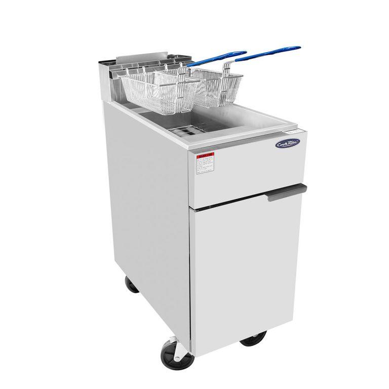 Atosa CookRite 40 lb. Gas Fryer, Natural Gas, (3) Tube Burner, Casters Included