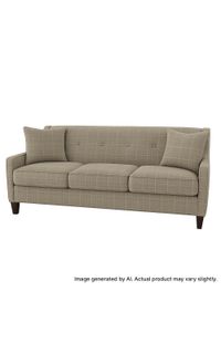 Quick-Ship Vidalia Sofa with Preferred Seat Deck and Button Tufting in Crypton Fabric