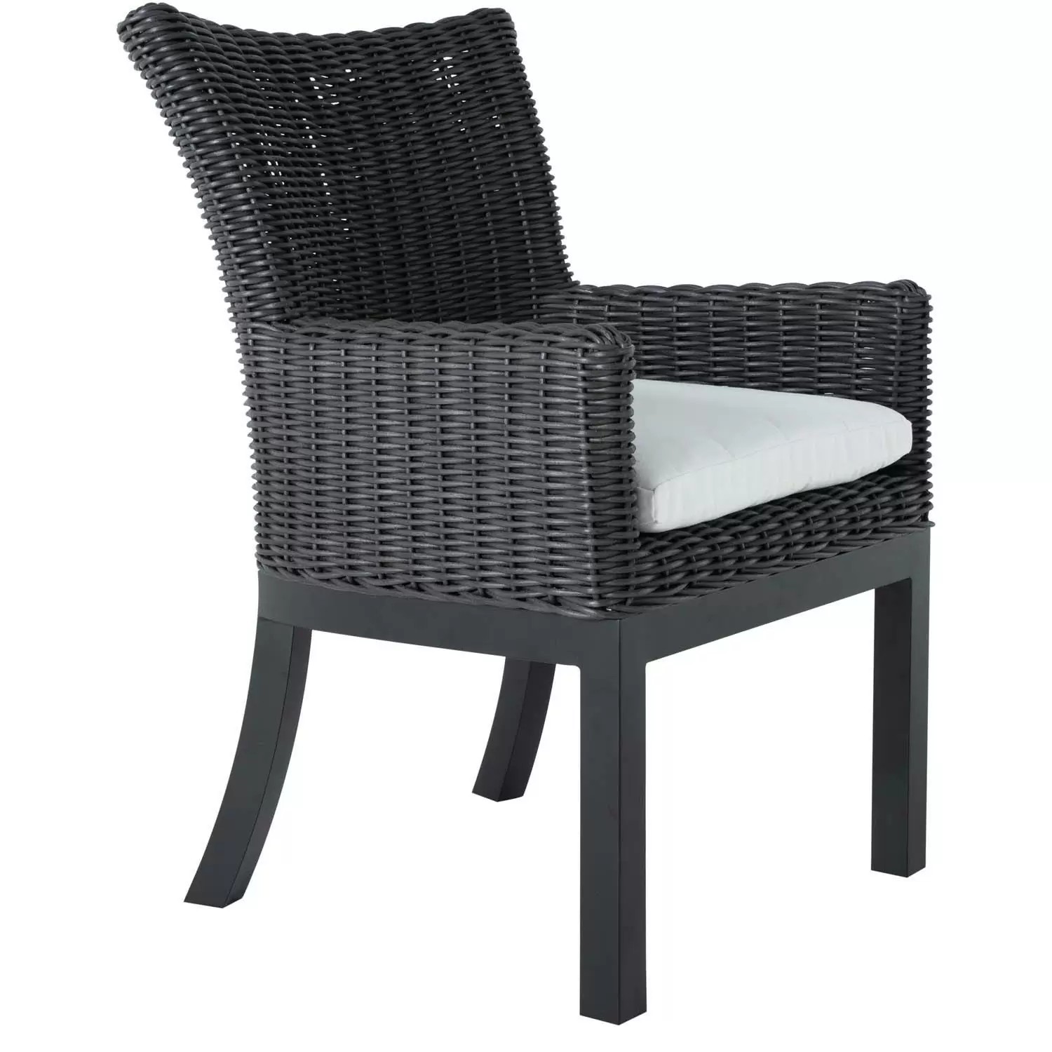 MONTECITO DINING ARM CHAIR RAFFIA w/ Standard Cushion Set B Grade Fabric - Frame Finish: Raffia