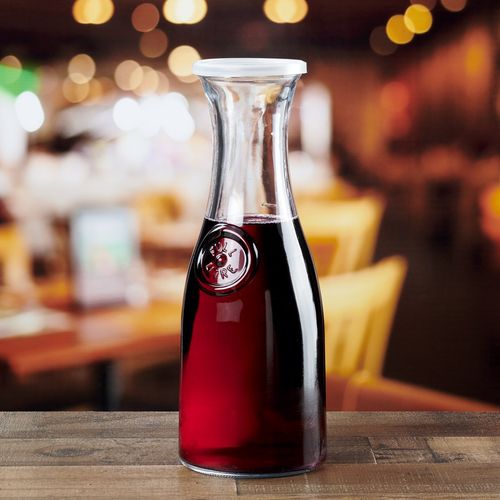1 Liter Glass Carafe with Lid, case of 6