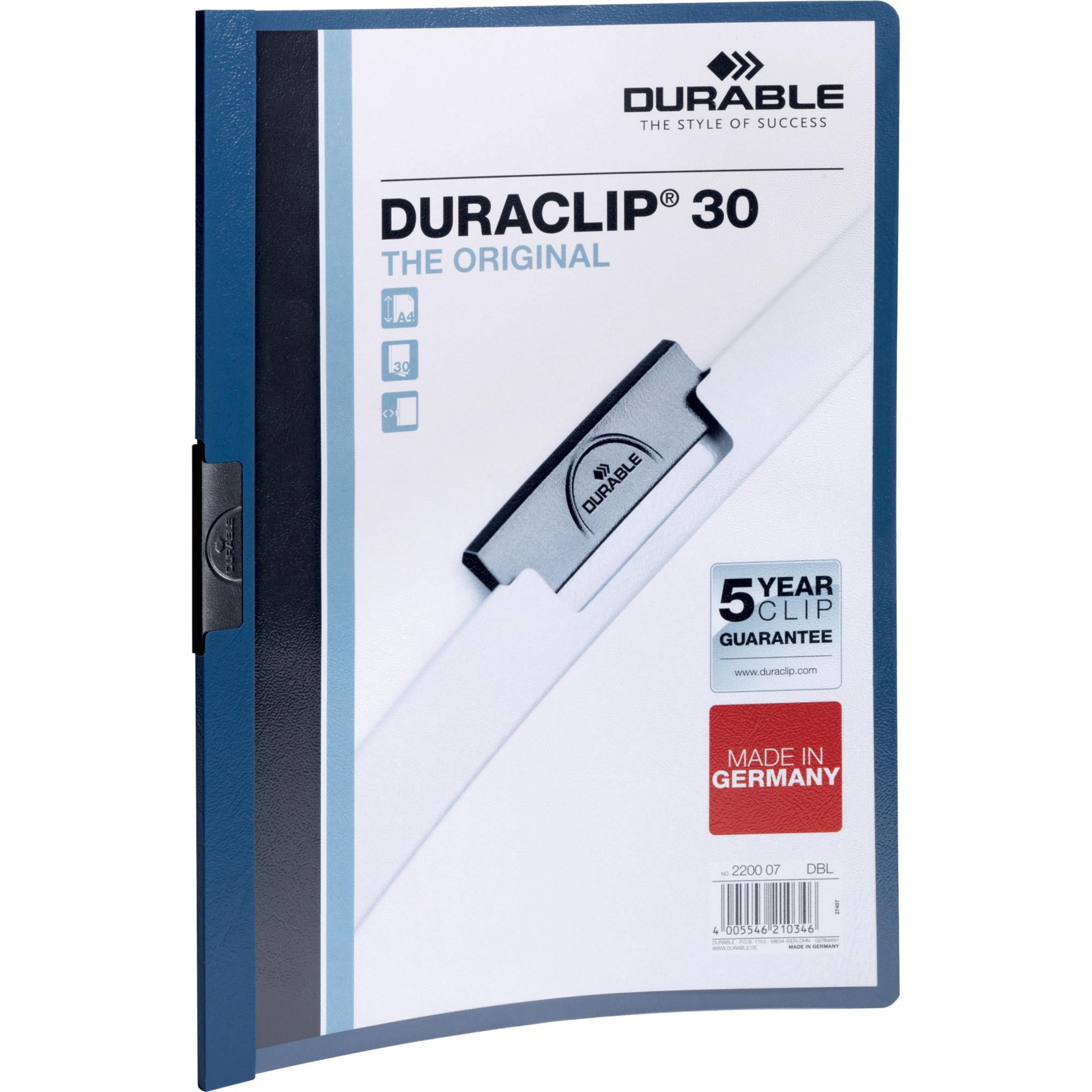 Report Cover w/Clip, 30 Sheet Capacity, 11"x8-1/2",DK Blue