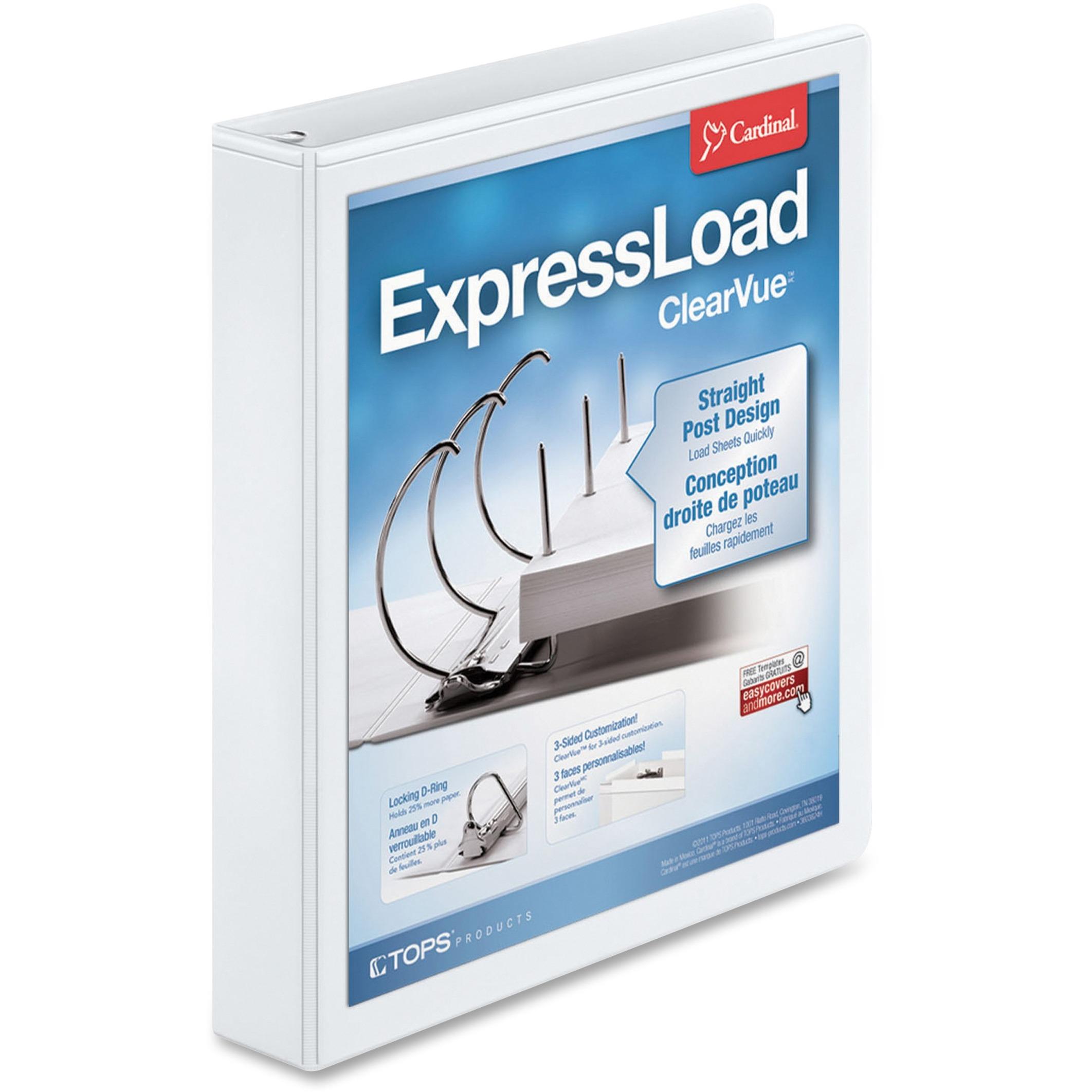 Locking D-Ring Binder, 1-1/2" Cap, White