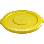 Replacement Round Brute Lid for Rubbermaid 32 Gallon Receptacle, 22¼iW, Flat Top - Lid Color: Yellow