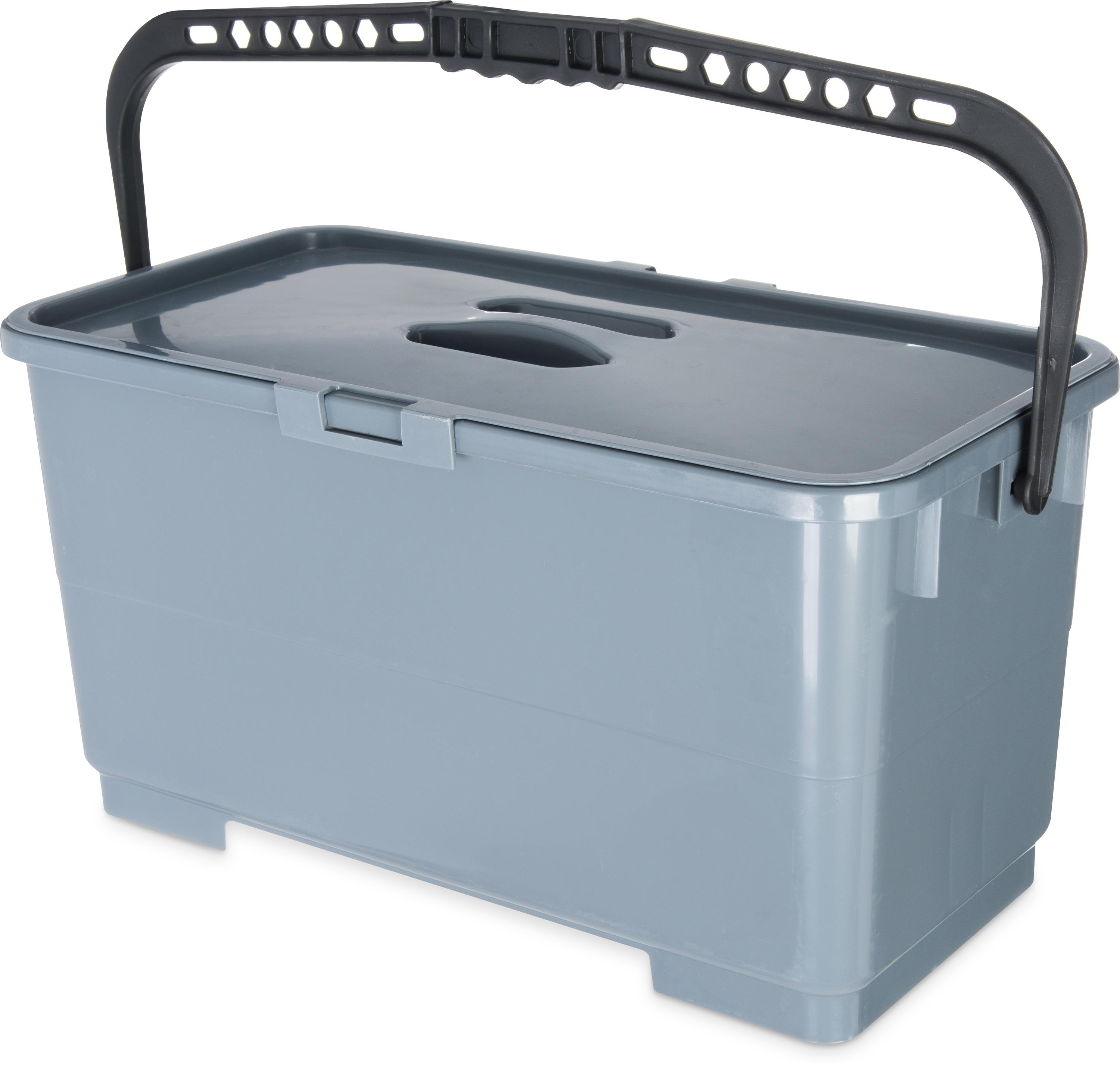 Rectangular Microfiber Squeegee Bucket 18" - Gray