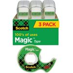 Scotch® Magic Tape in Handheld Dispenser, 3/4" x 300", 1" Core, Clear, 3/Pack