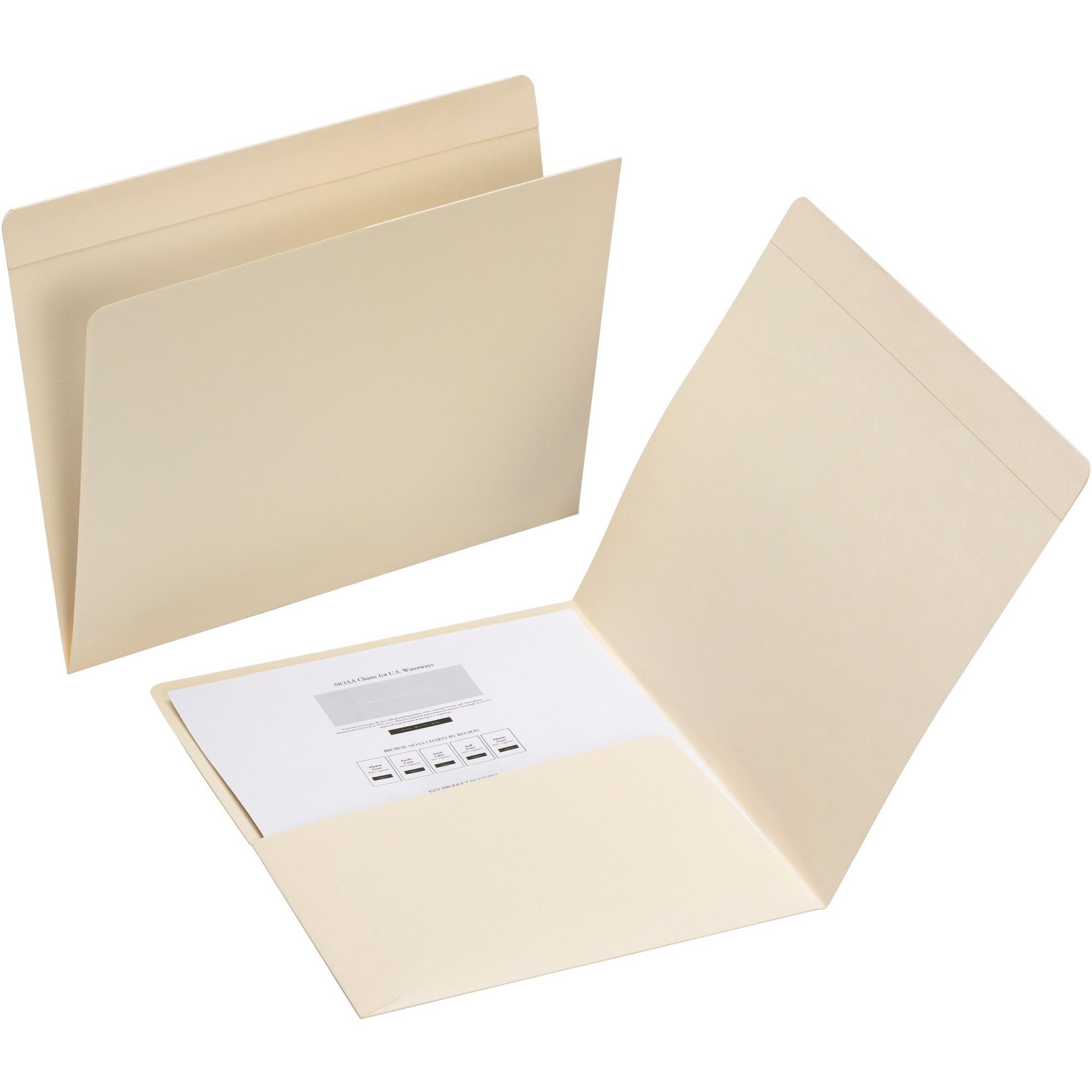 Top-Tab Pocket Folders, Letter-Size, 50/BX, Manila