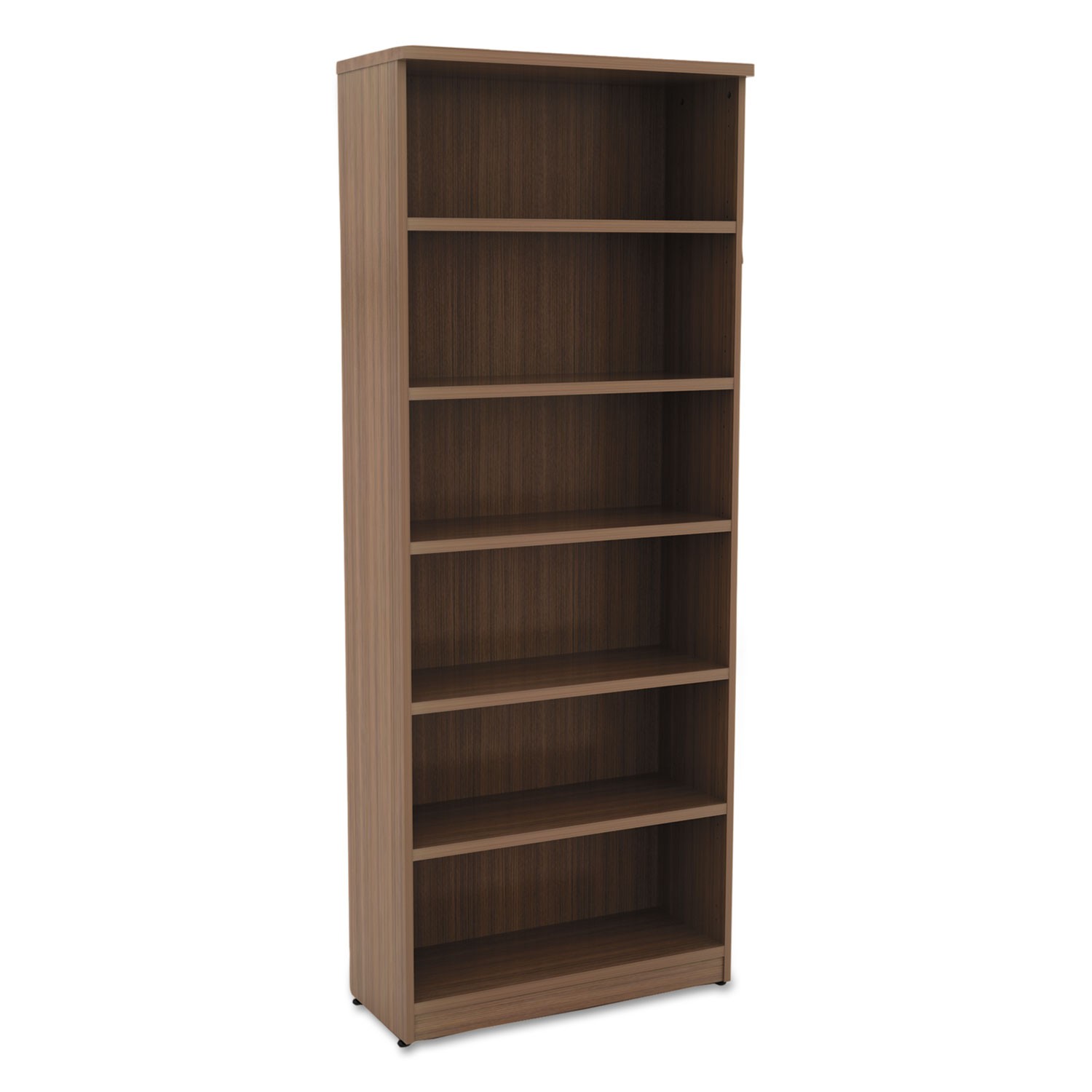 Alera Valencia Series Bookcase, Six-Shelf, 31-3/4"W x 14"D x 80-3/8"H, Modern Walnut