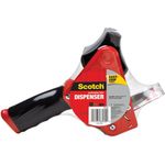 Scotch® Pistol Grip Packaging Tape Dispenser, 3" Core, Metal, Red