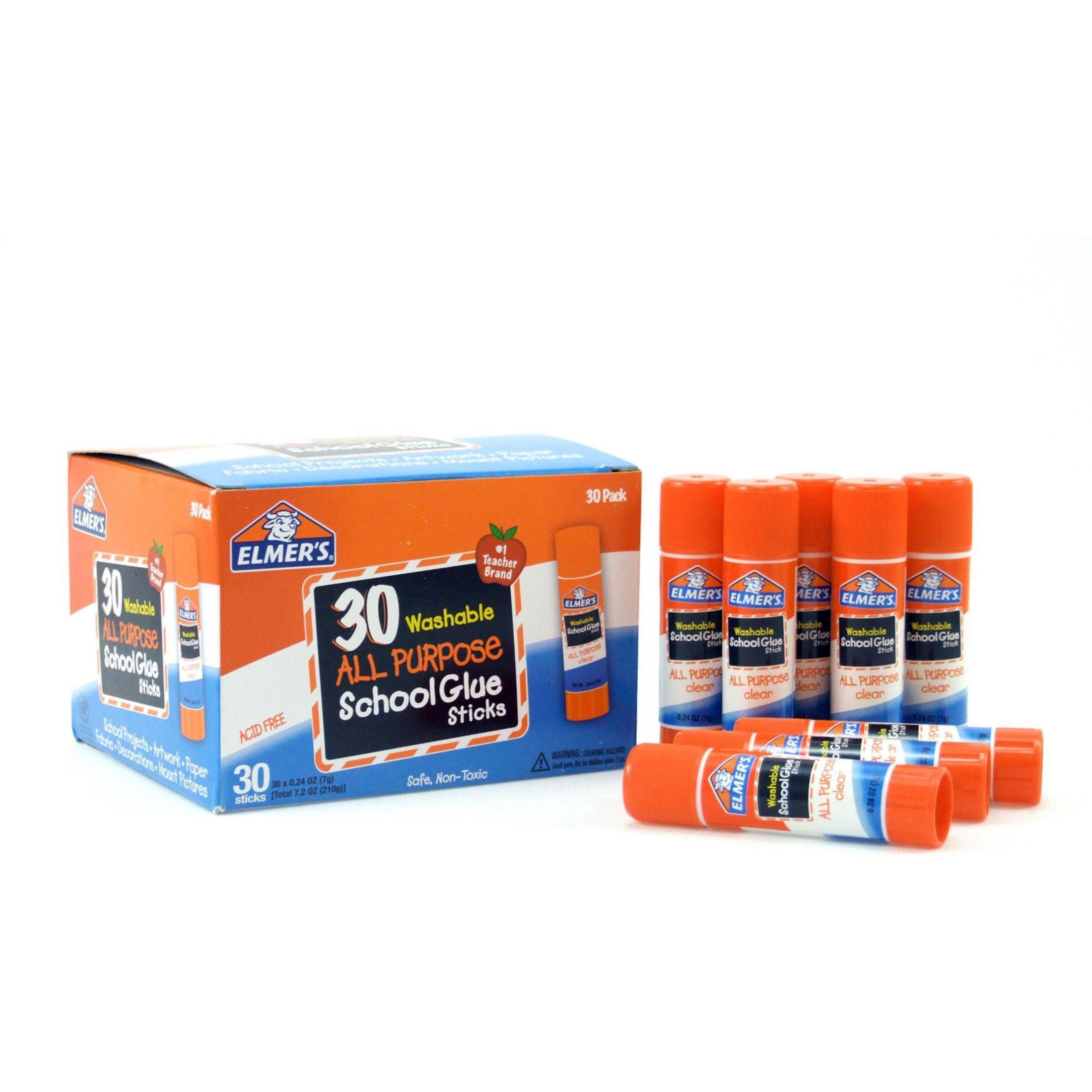 Glue Sticks, All-Purpose, Washable, Nontoxic, 0.24 oz, 30/BX