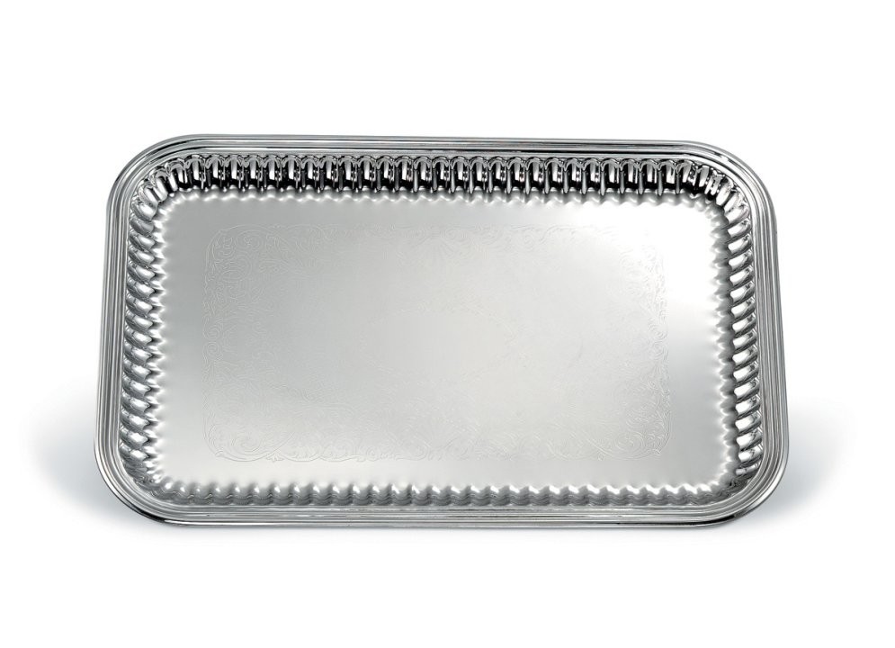 Vollrath Esquire™ Rectangle Fluted Tray, Stainless Steel, 21" x 14-1/4"