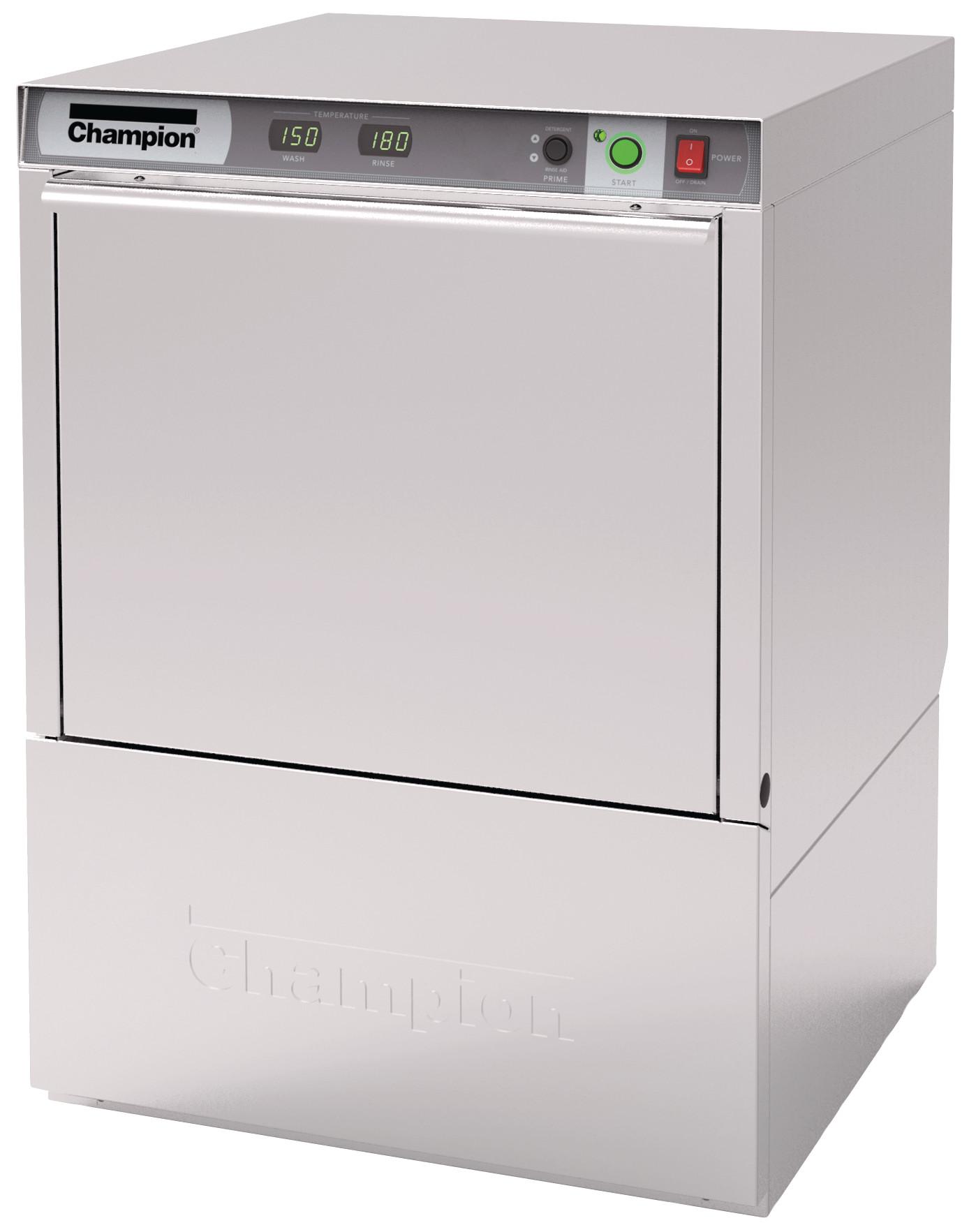 Champion UH 130B 70 Undercounter High Temp Dishmachine with Booster Heater & StemsSure Soft Start
