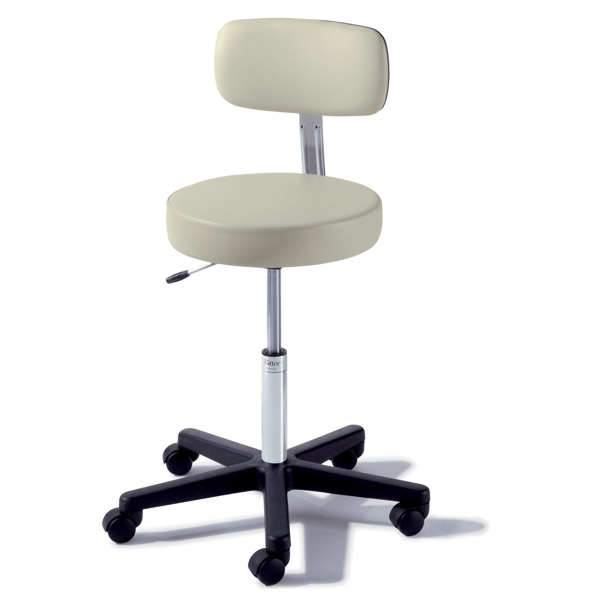 273 Basic Stool, With Back, Pneumatically Adjustable, Soft Rubber ...