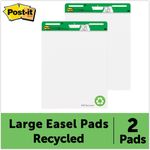 Post-it® Easel Pads Super Sticky Self Stick Easel Pads, 25 x 30, White, Recycled, 2 30 Sheet Pads/Carton