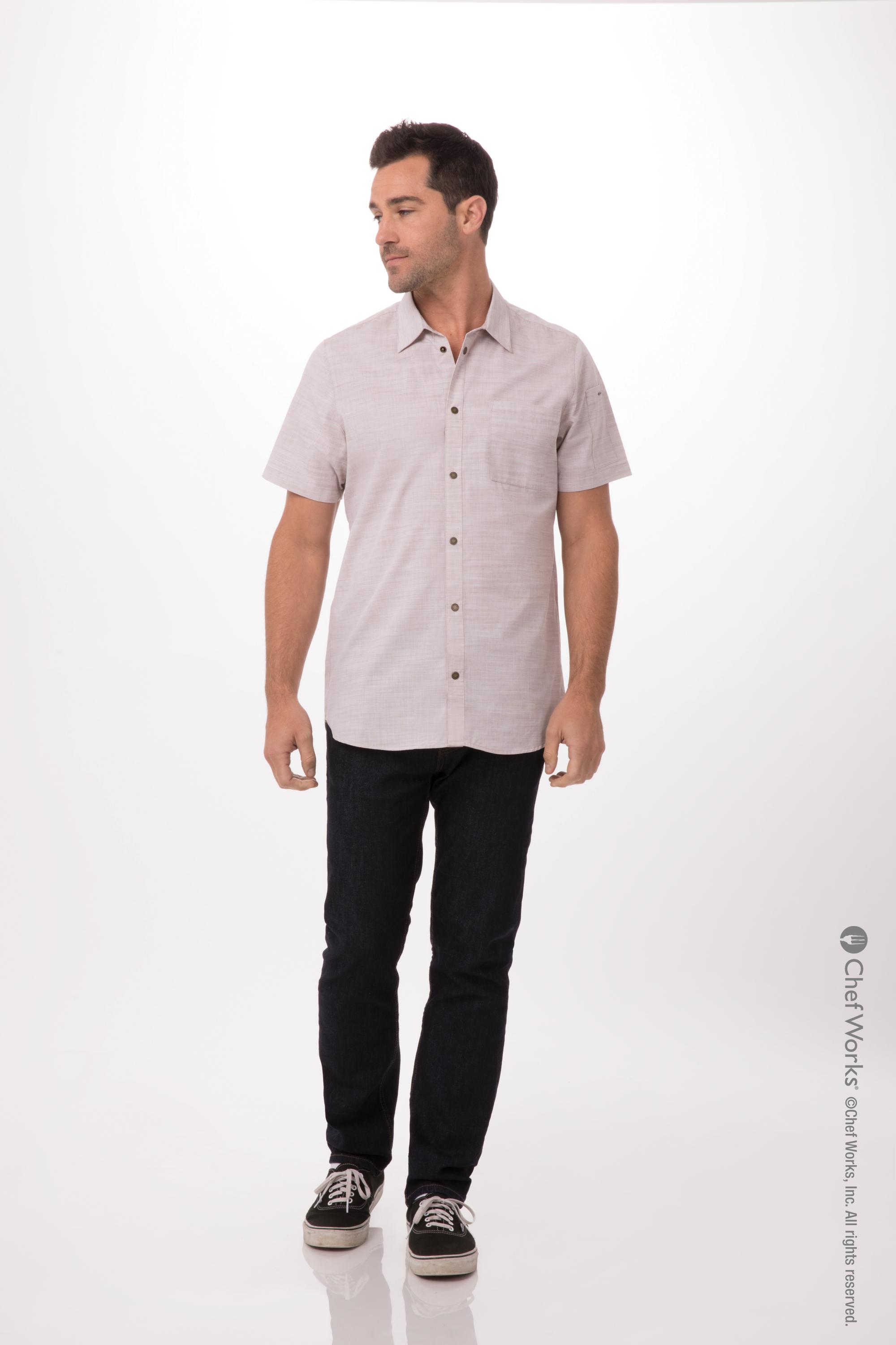 Mens Havana Taupe Blended Stripe Shirt - 2XL