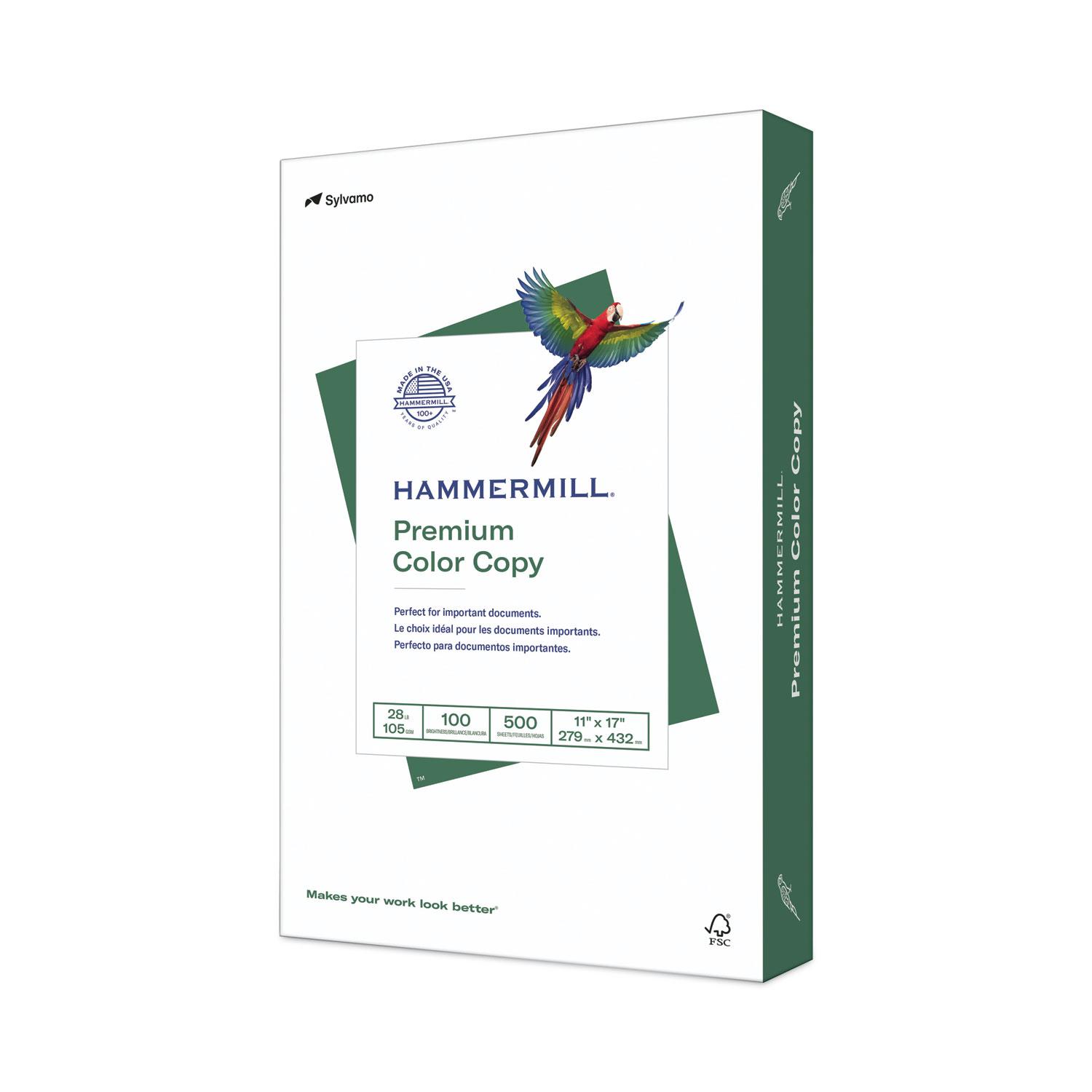 Hammermill® Premium Color Copy Paper, 100 Bright, 28lb, 11 x 17, Photo White, 500 Sheets/RM