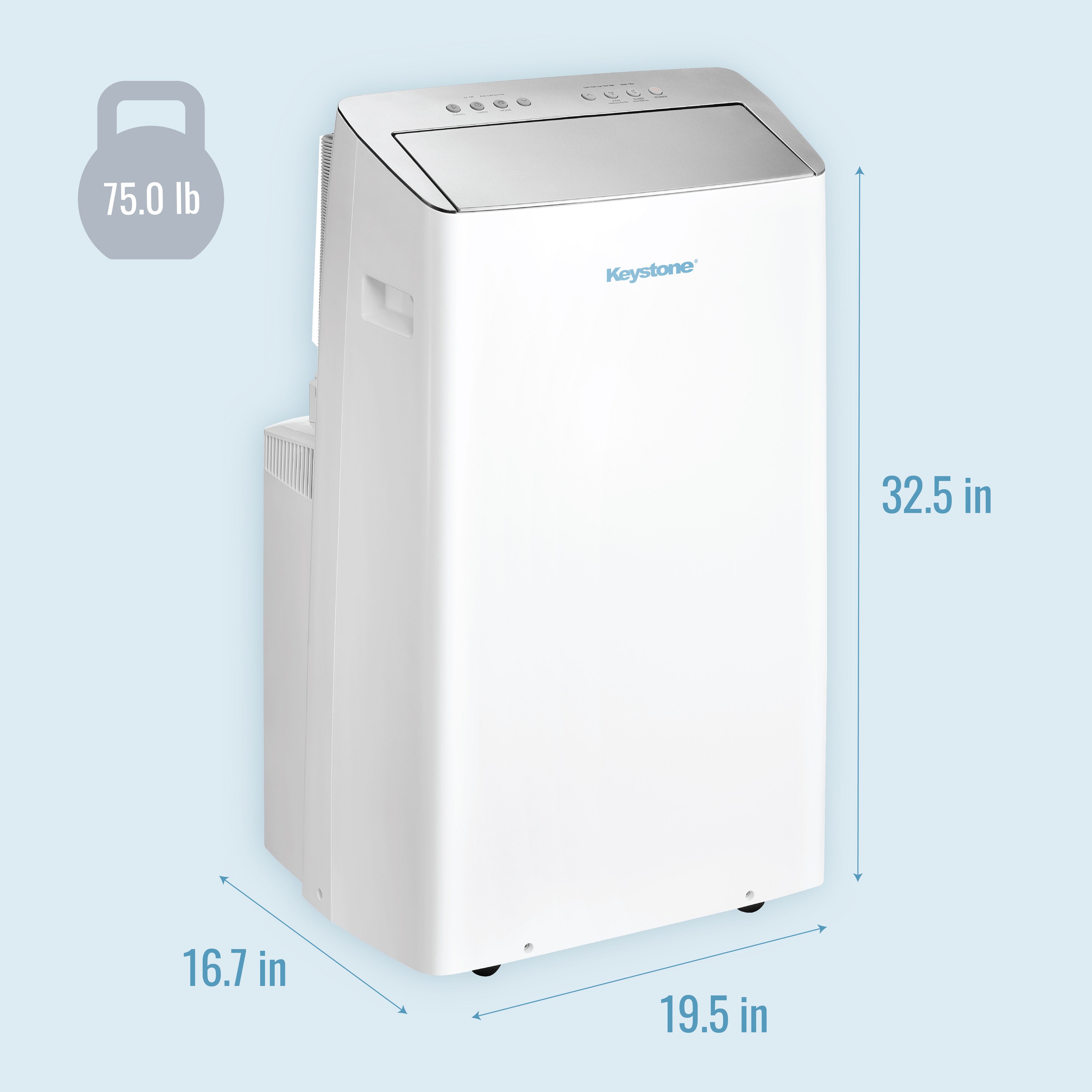 14,000 BTU ASHRAE/12,000 BTU DOE Portable Inverter Air Conditioner with Remote Control