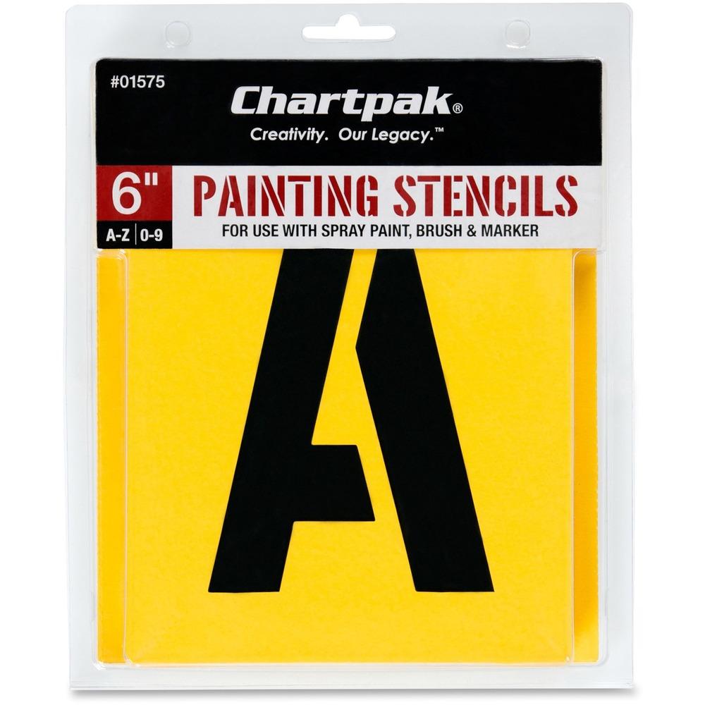 Stencil Numbers/Letters, f/Painting, 6", 35/ST, Yellow