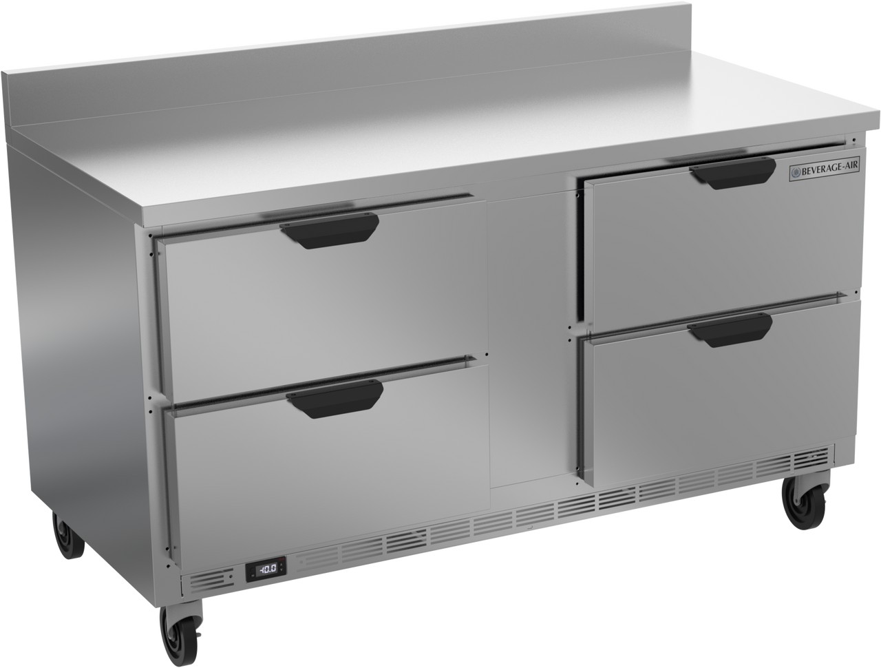 Beverage Air WTFD60AHC-4-FIP Work Top Freezer, 60" Foamed In Place  Backsplah, 4 Drawers