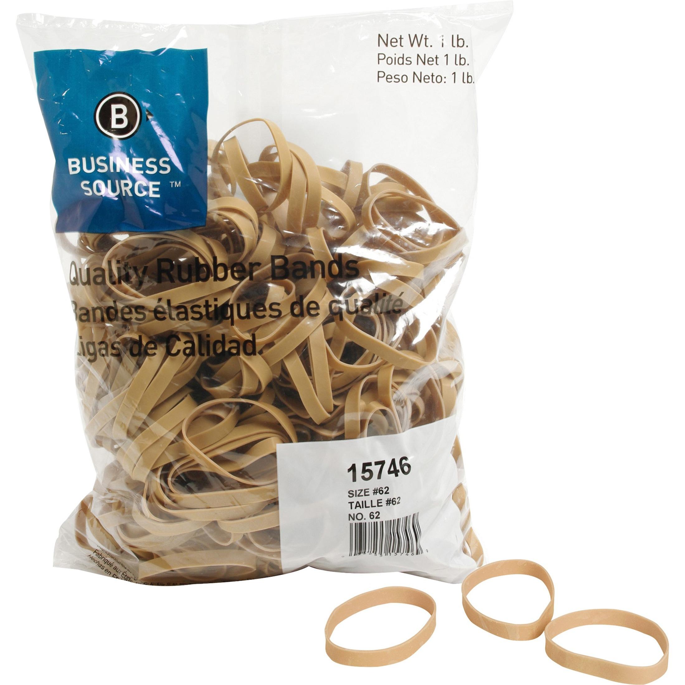 Rubber Bands,Size 62,1 lb./BG,2-1/2"x1/4",Natural Crepe