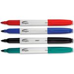 Dry Erase Marker, Bullet Tip, 4/PK, Multi-Color