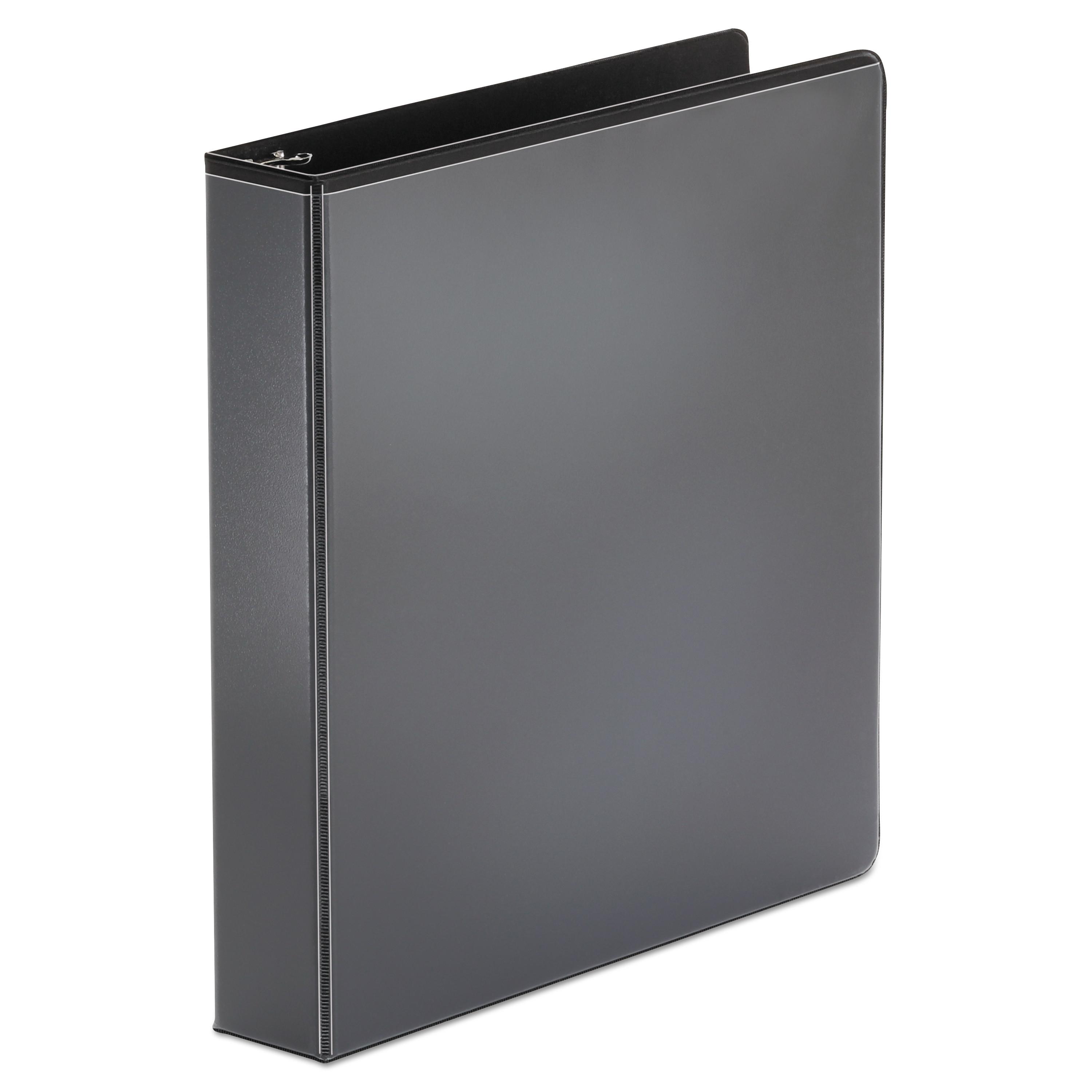 Universal® Economy Round Ring View Binder, 1-1/2" Capacity, Black