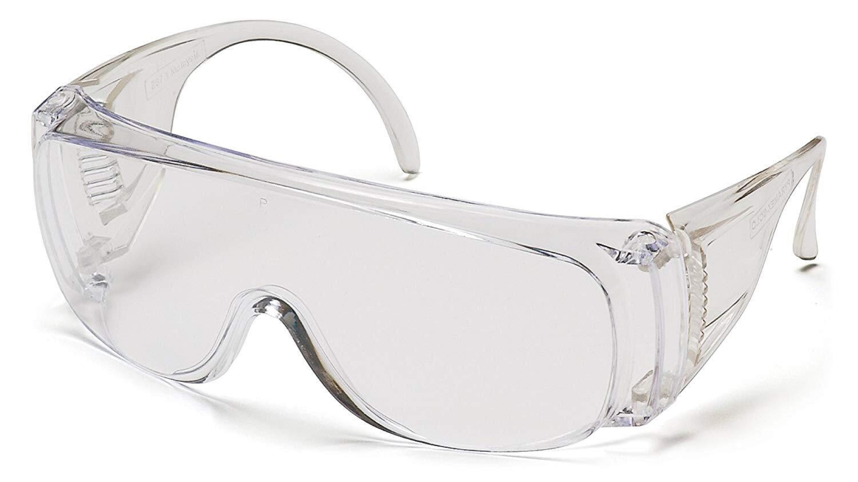 Solo Jumbo OTG Visitor Safety Glasses, Clear Lens & Frame  Can Be Worn Over Regular Glasses, 12/Box