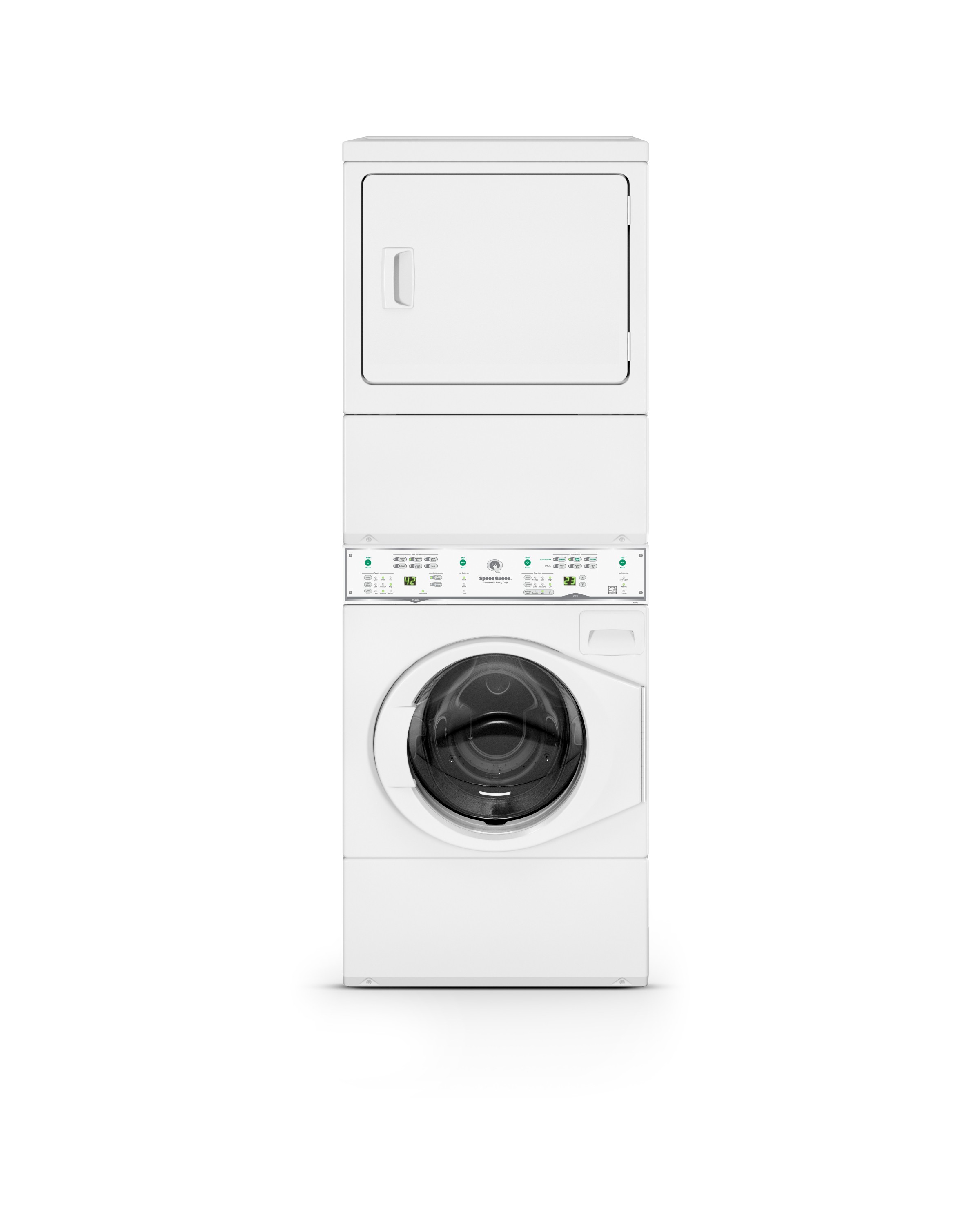 Speed Queen Small Chassis Stacked Washer-Dryer / OPL / Electronic / Pump / Gas / 120v/60Hz/1Ph / White