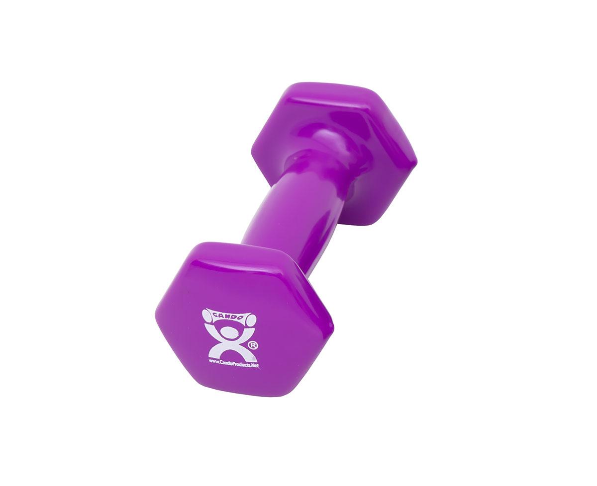 Cando® Vinyl Coated Dumbbell - 2 Lb - Violet, Each
