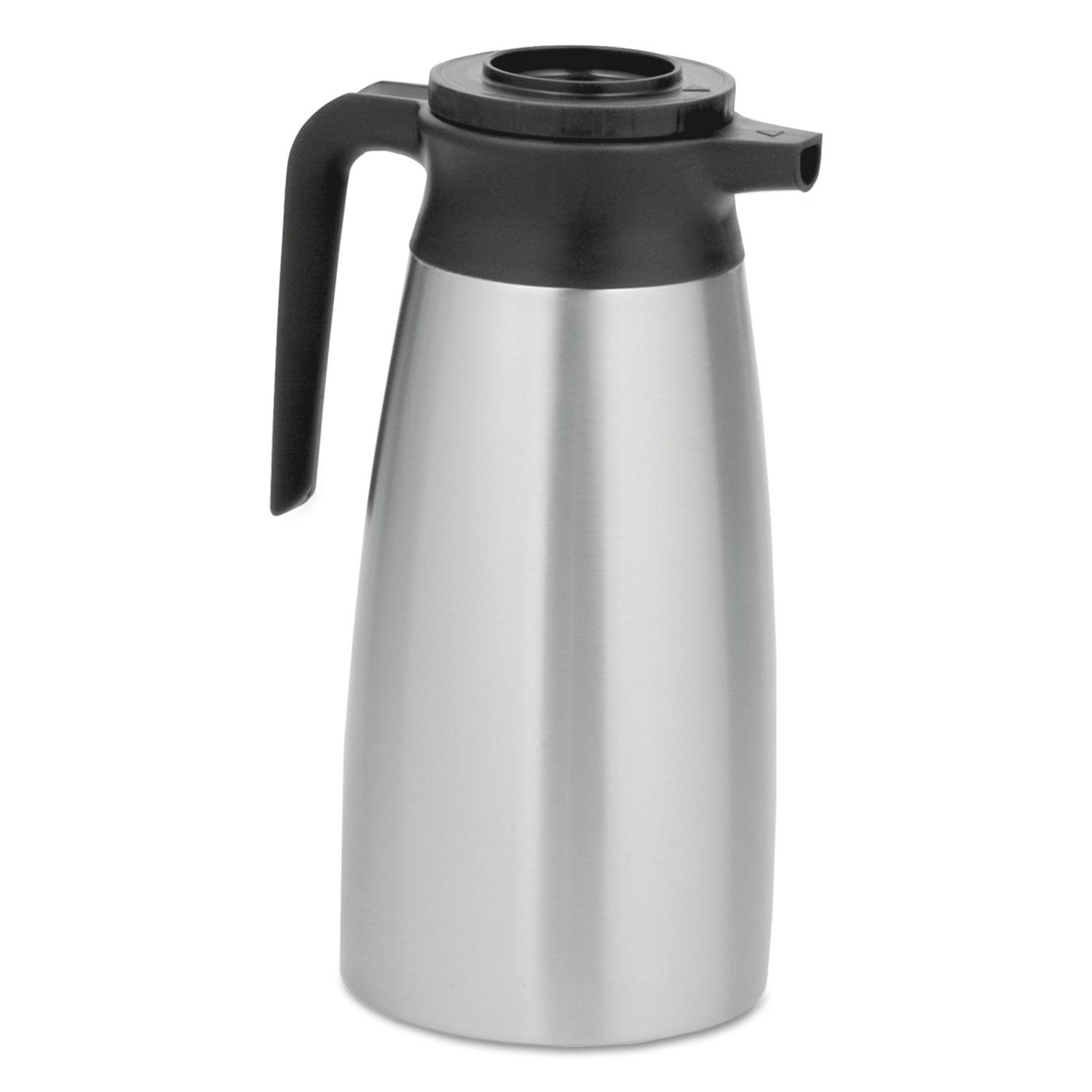 BUNN® 1.9 Liter Thermal Pitcher, Stainless Steel/Black