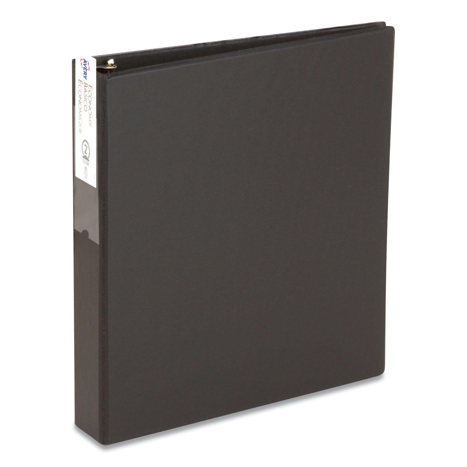 Avery® Economy Non-View Binder with Round Rings, 11 x 8 1/2, 2" Capacity, Black
