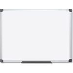 MasterVision® Value Lacquered Steel Magnetic Dry Erase Board, 48 x 96, White, Aluminum Frame