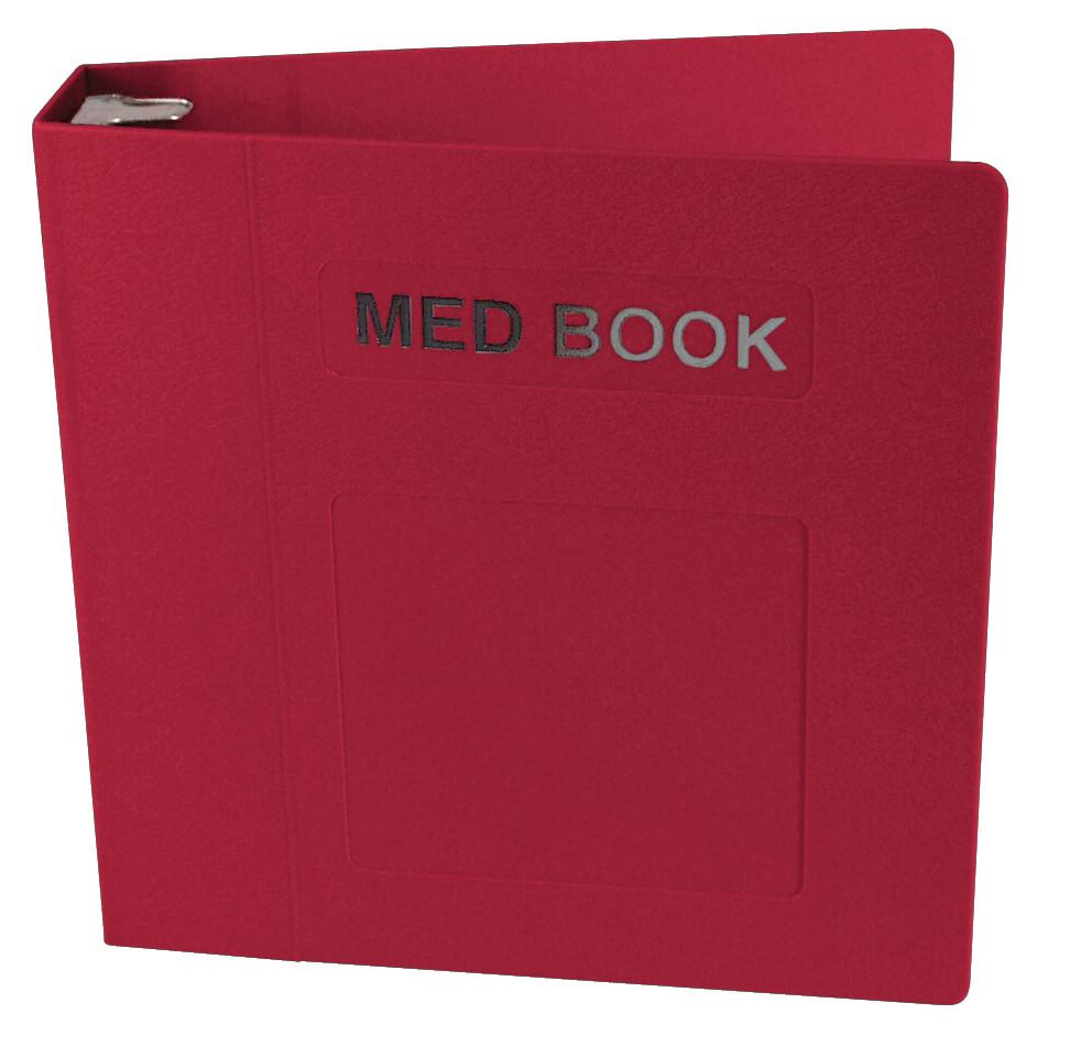 MED BOOK 4" Chart Binder, Side Open Only - Binder Color: Red