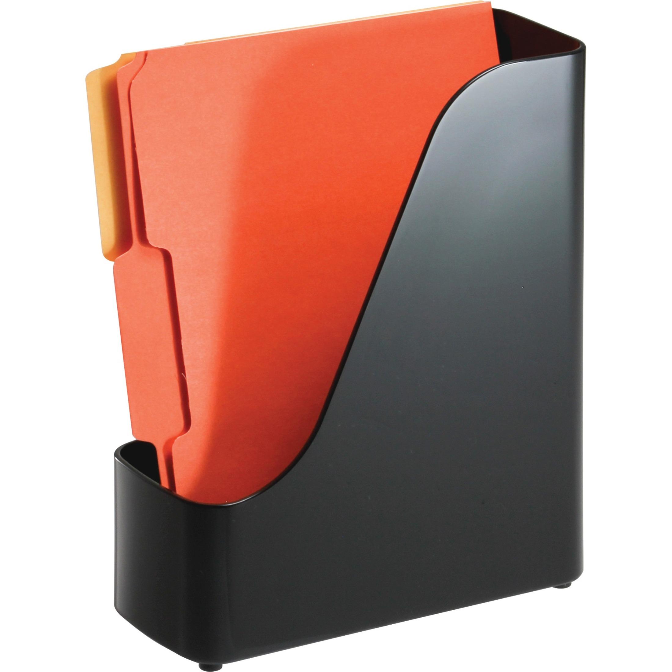 Magazine File, Plastic, 3-4/5"x9-1/2"x11-1/2", BK