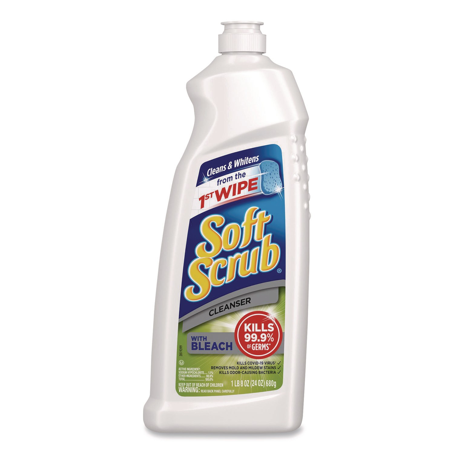 Cleanser with Bleach, 24 oz Bottle, 8/Carton