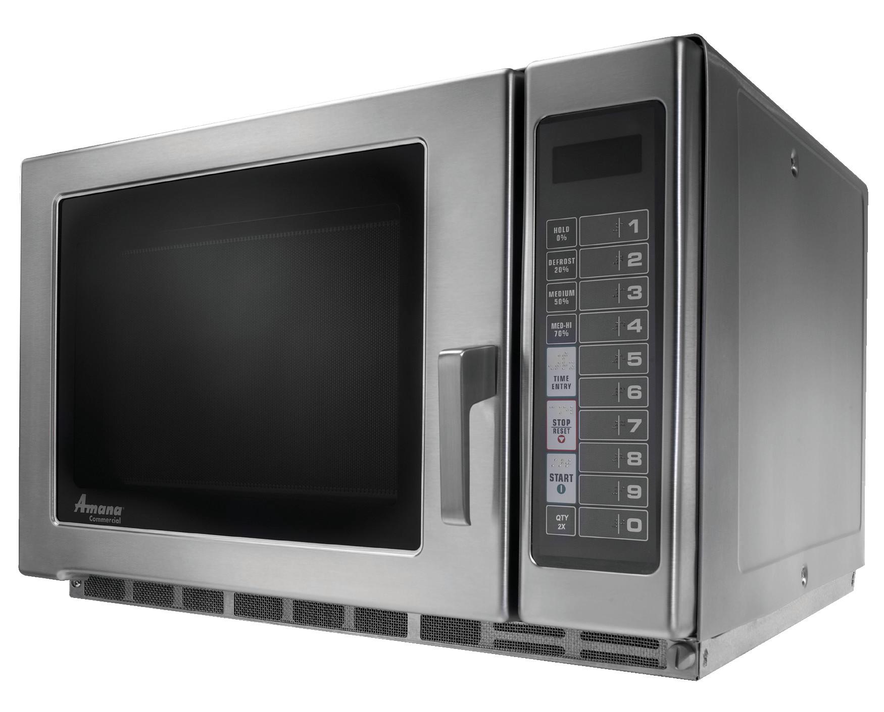 Amana Commercial RFS12TS - Medium Volume Stainless Steel Microwave, Push Button Control - 120V - 1200W