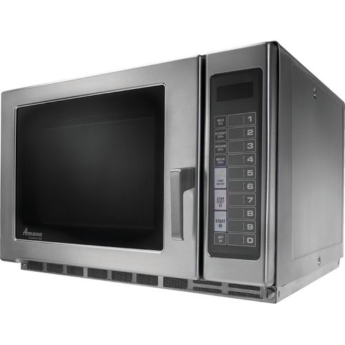 Amana RMS10TSA Stainless Steel Commercial Microwave with Push Button Controls - 120V, 1000W