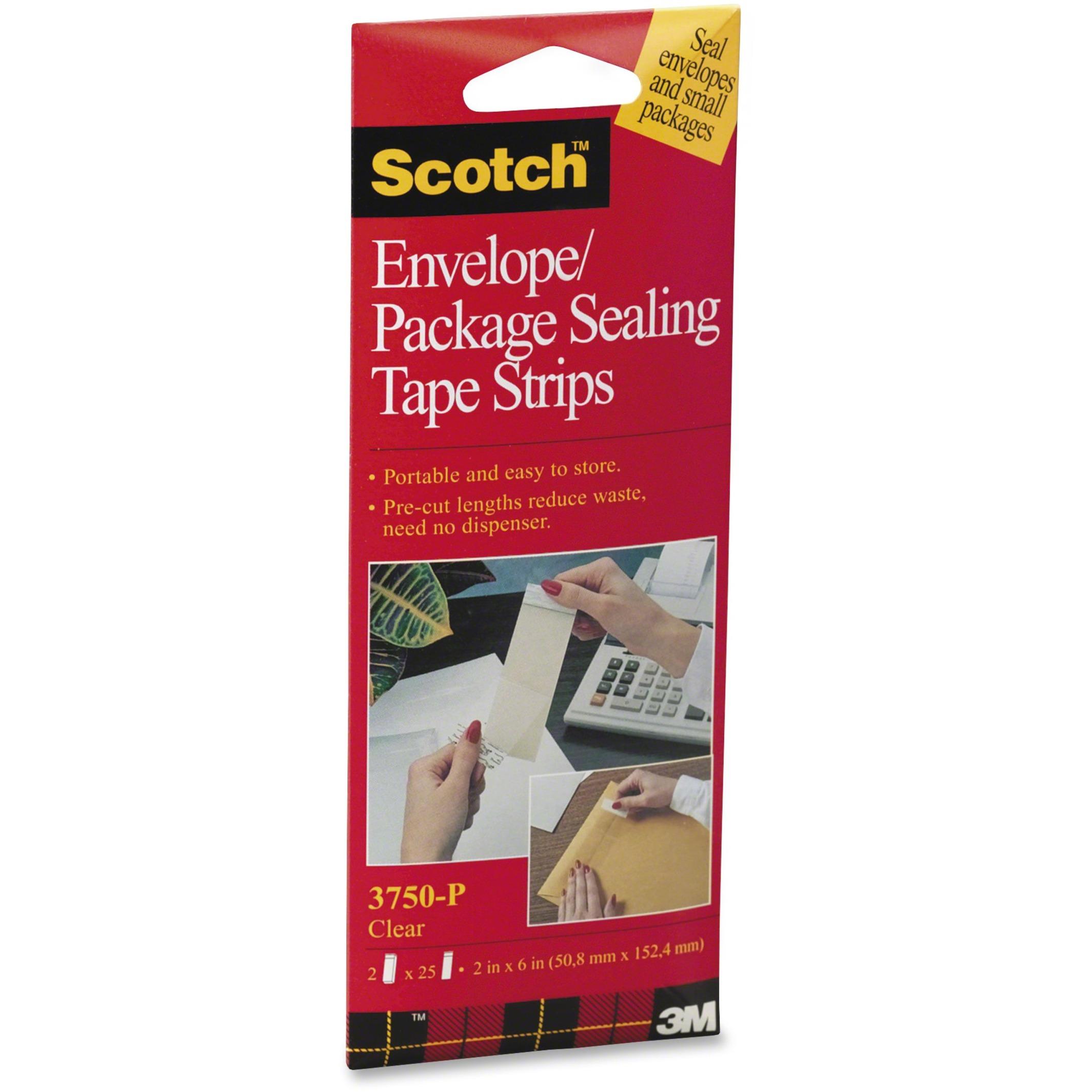 Packaging Tape Pad, 2"x6", 25/PK, Clear